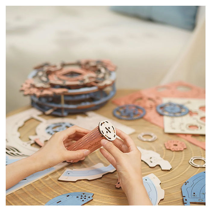 3D Wooden Puzzle Romantic Notes Wall Clock