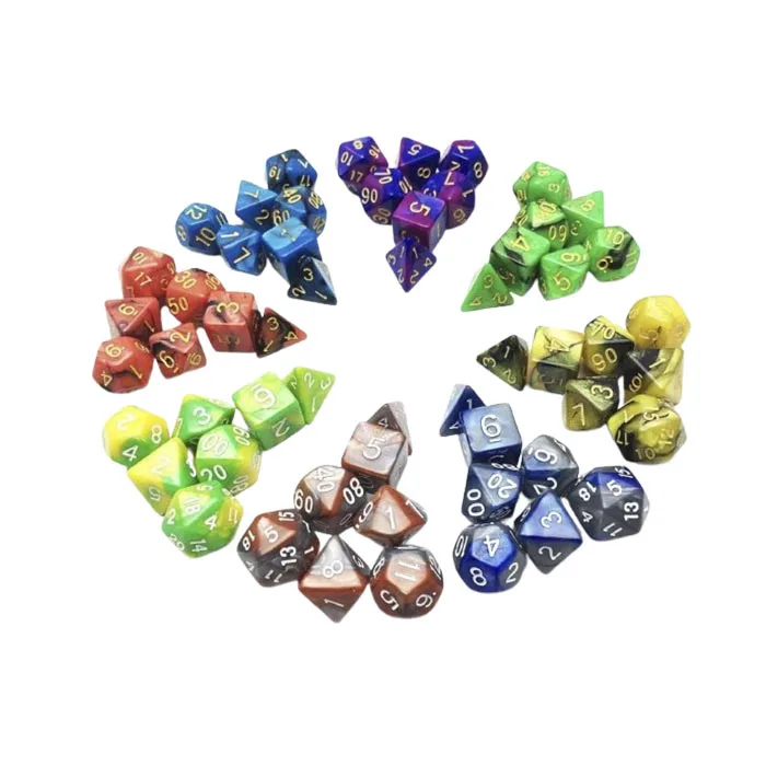 Set 10 Dadi D8 Multicolore Per Giochi Da Tavolo D&D, RPG, MTG Con Sacchetto
