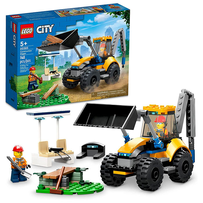 LEGO City Construction Digger, Excavator Toy, Vehicle Building Set