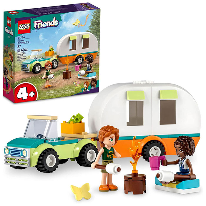 LEGO Friends Holiday Camping Trip, Camper Van, Caravan with Car Toy