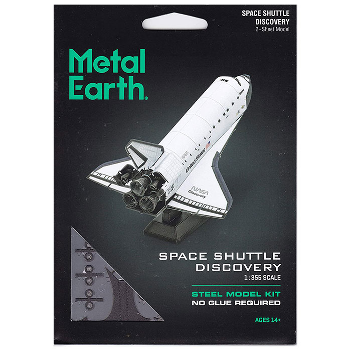 Fascinations Metal Earth Space Shuttle Discovery Color Version 3D Metal Model Kit