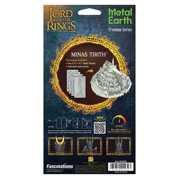 Lord Of The Rings MINAS TIRITH Metal Earth 3D Steel Model Kit Mind Games Canada