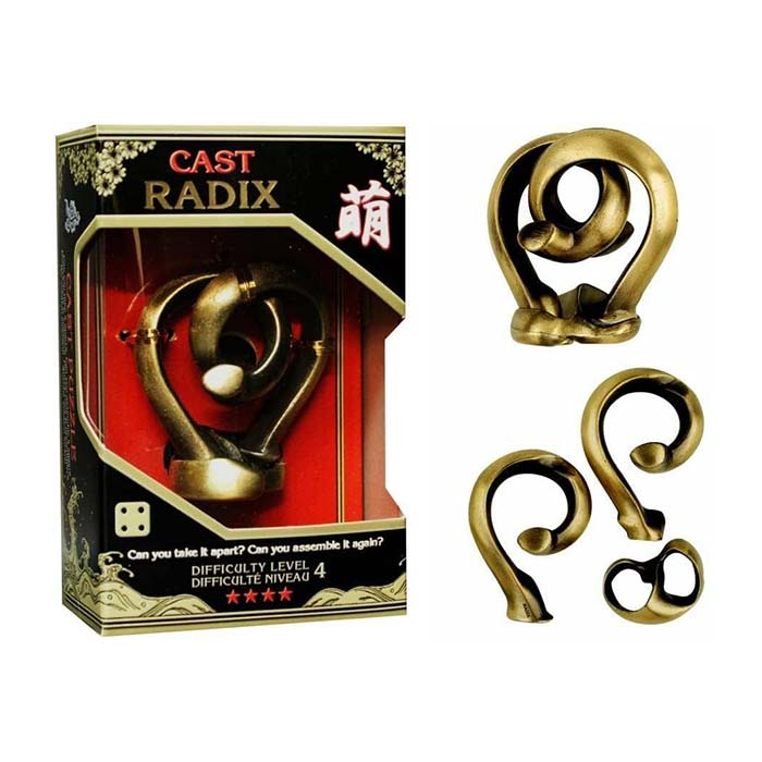 Hanayama Cast Radix Metal Puzzle Level 4 Mind Games Canada