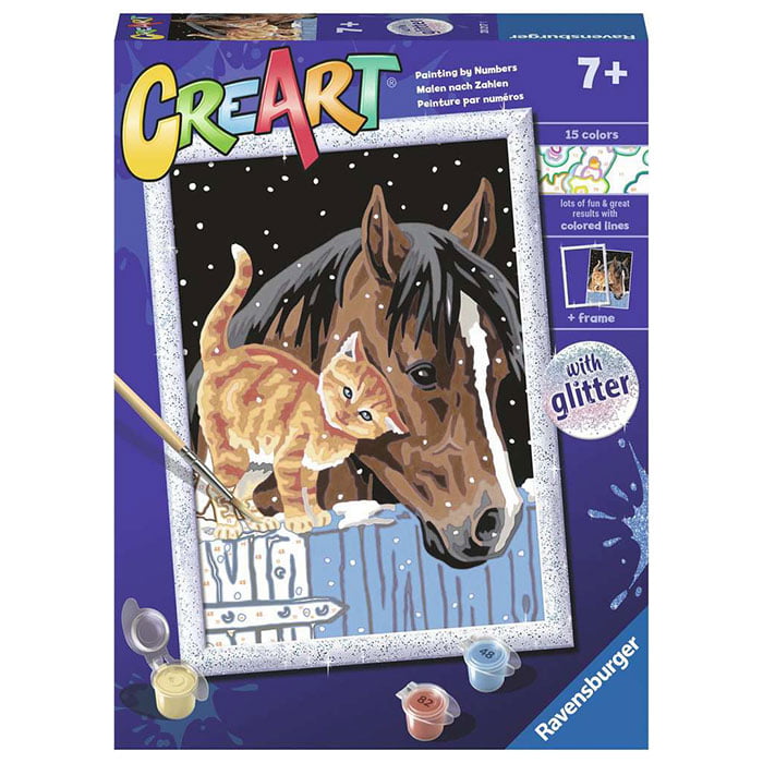 CreArt Kids 18x24cm Licorne fleurie, des 9 ans, Kit de peinture par numéros Numéro d'Art, 25834, - Peinture enfant - Achat & prix