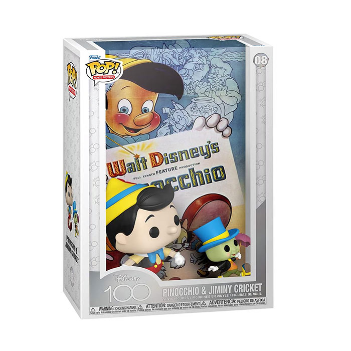 Funko Pop! Movies Poster Pinocchio and Jiminy Cricket Disney 100th