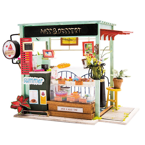 3D Wooden Puzzle Ice Cream Stand Fully Assembled with Display Case
