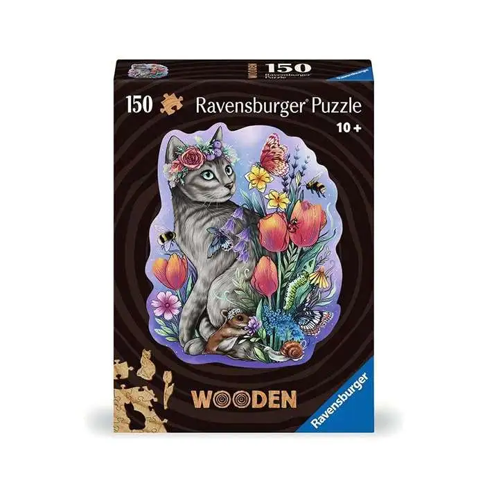 Ravensburger Wooden Jigsaw Puzzle Lovely Cat 150 Pieces For Adults ...