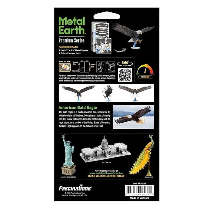 Metal Earth American Bald Eagle Premium Series 3D Model Kit