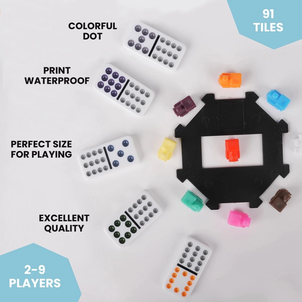 Tradeopia Mexican Train Dominoes Set Double 12 With 91 Tiles