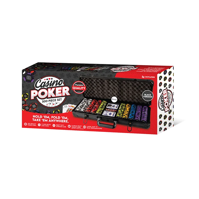 Tradeopia 500 Pieces Casino Poker Set With Black Case | Mind Games