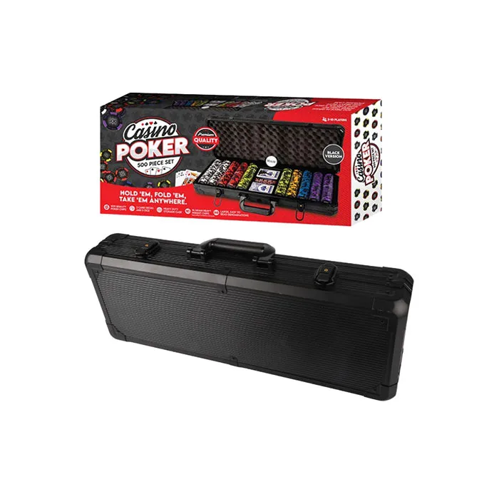 Tradeopia 500 Pieces Casino Poker Set With Black Case | Mind Games