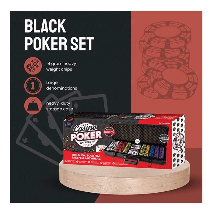 Tradeopia 500 Pieces Casino Poker Set With Black Case | Mind Games
