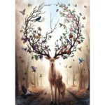Deer In The Forest 1000 Piece Wooden Puzzle - Adult Relaxation Puzzle With Beautiful Art