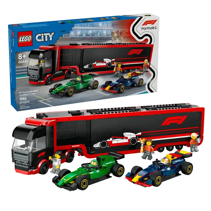 LEGO City F1 Truck With RB20 And AMR24 Cars 1086 Pieces