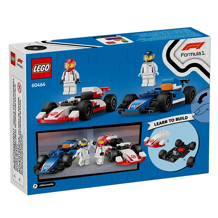 LEGO City F1 Williams Racing And Haas F1 Race Cars 92 Pieces