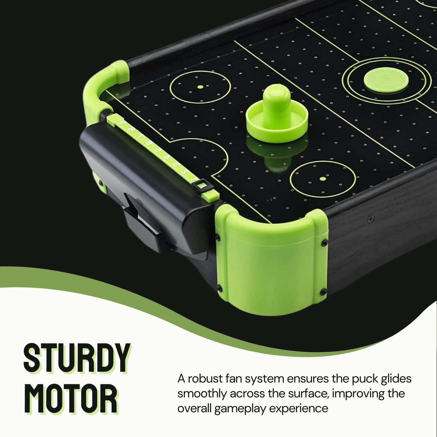 Tradeopia Tabletop Neon Retro Mini Air Hockey Game