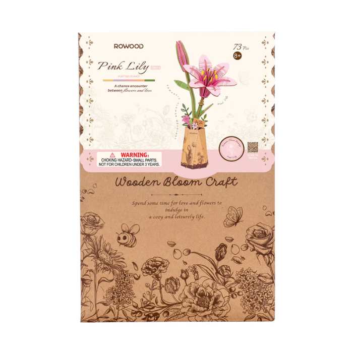 Rowood DIY Wooden Flower Pink Lily