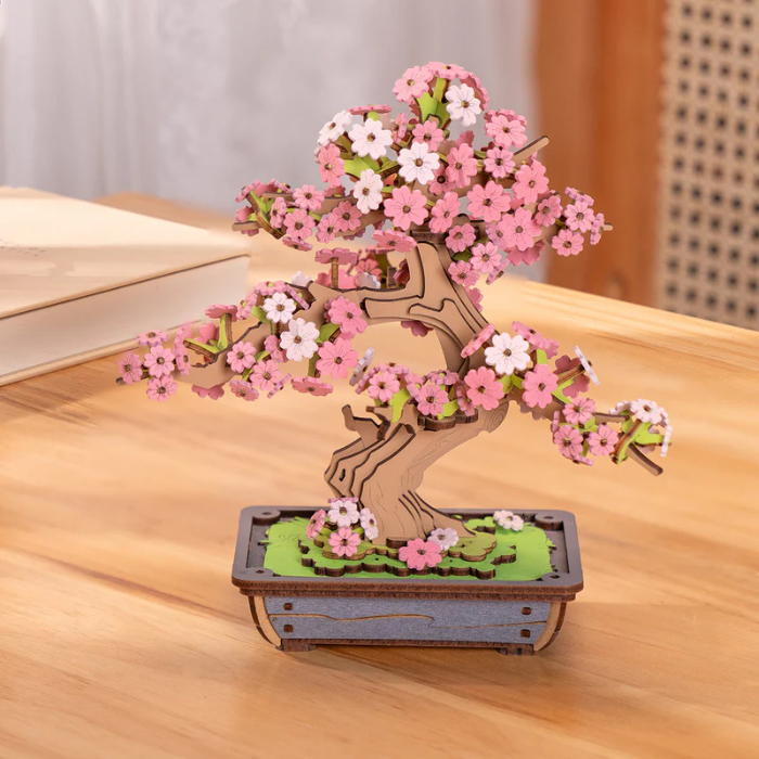 Rolife Sakura Bonsai DIY Wooden 3D Puzzle | Mind Games Canada