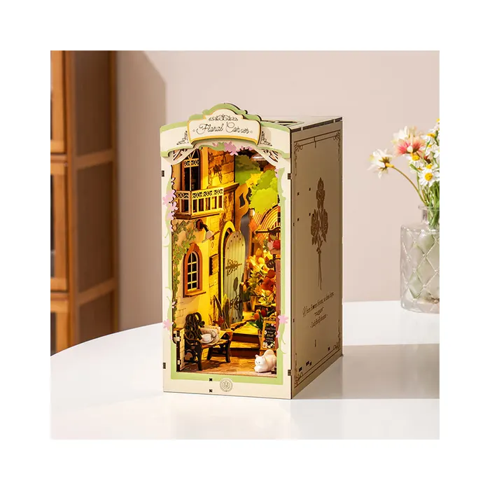 Rolife Floral Corner DIY Book Nook Shelf Insert Kit
