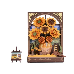 Rolife Golden Sunflower Wall Art 3D Wooden Puzzle
