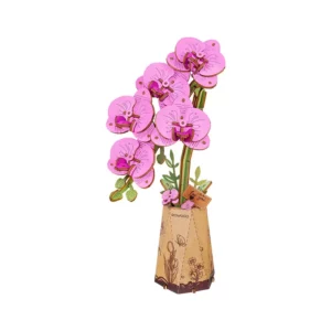 Robotime Purple Moth Orchid DIY Flower 3D Wooden Puzzle