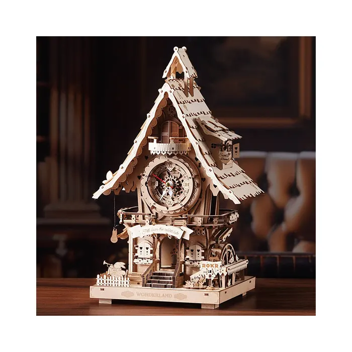 Robotime Cuckoo White Clock Mechanical 3D Wooden