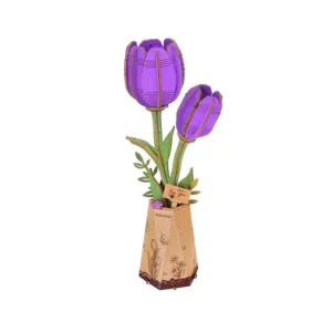 Robotime Purple Tulip DIY Flower 3D Wooden Puzzle