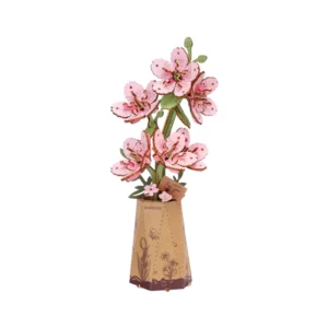 Robotime Orange Gerbera Daisy DIY Flower 3D Wooden Puzzle