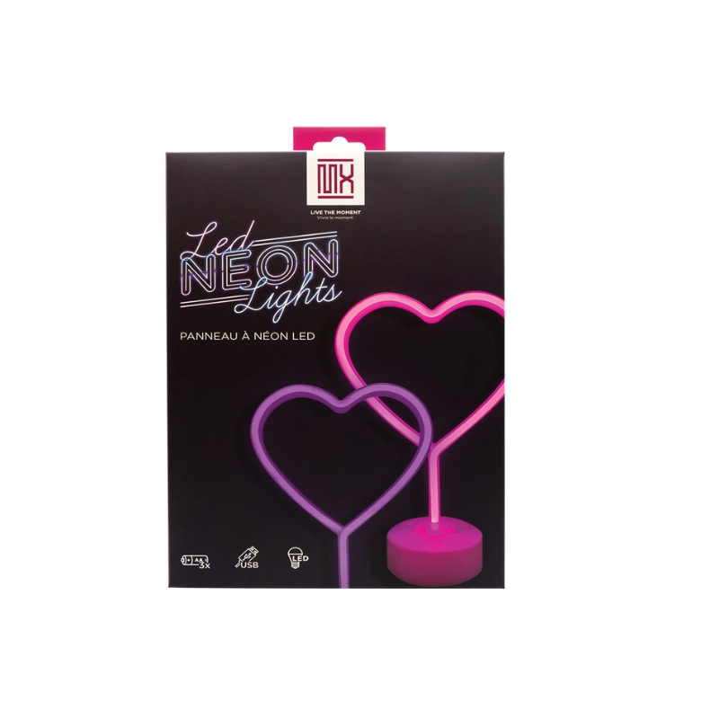 LED Neon Sign – Heart with Base