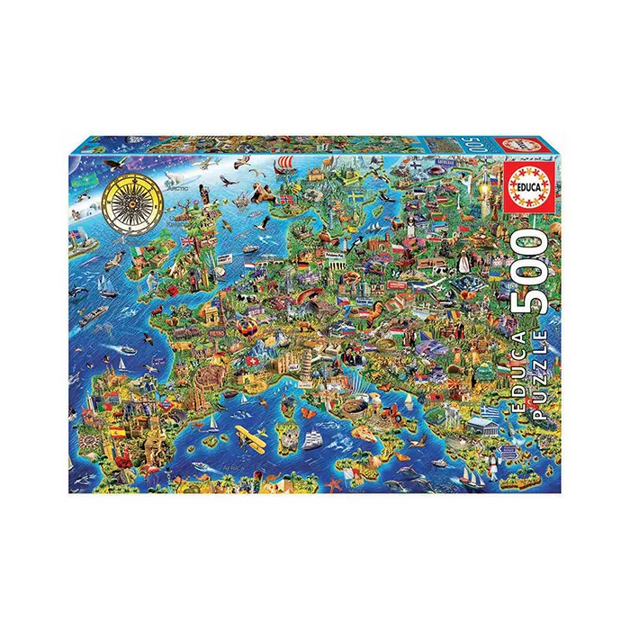 Crazy European Map 500 Piece Jigsaw Puzzle