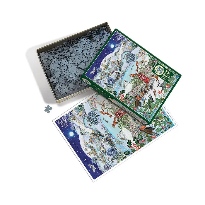 Cobble Hill Village on a Winter Night 1000 Piece Jigsaw Puzzle