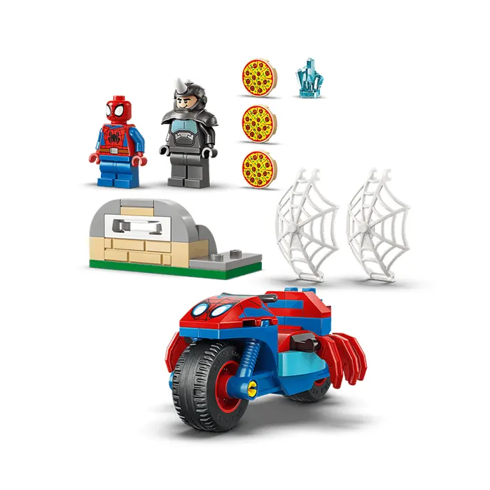 LEGO Marvel Spider-Man Spidey on his Motorcycle vs. Rhino 61 Pieces