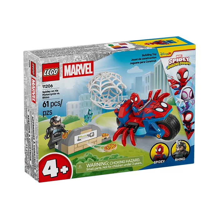 LEGO Marvel Spider-Man Spidey on his Motorcycle vs. Rhino 61 Pieces