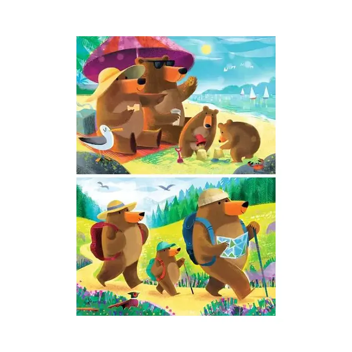 Ravensburger Bear Family Vacations 2X24 Piece Jigsaw Puzzle