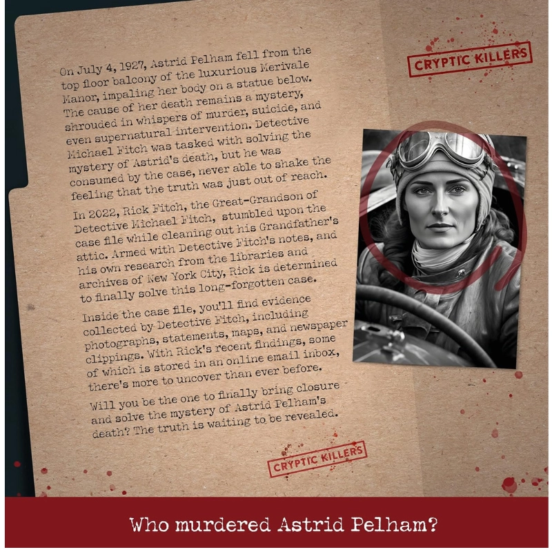 Cryptic Killers Unsolved Murder Mystery Game