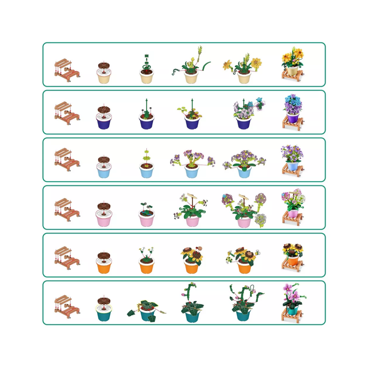 MAX Build More Garden 150-Piece Mini Potted Plants Building Set