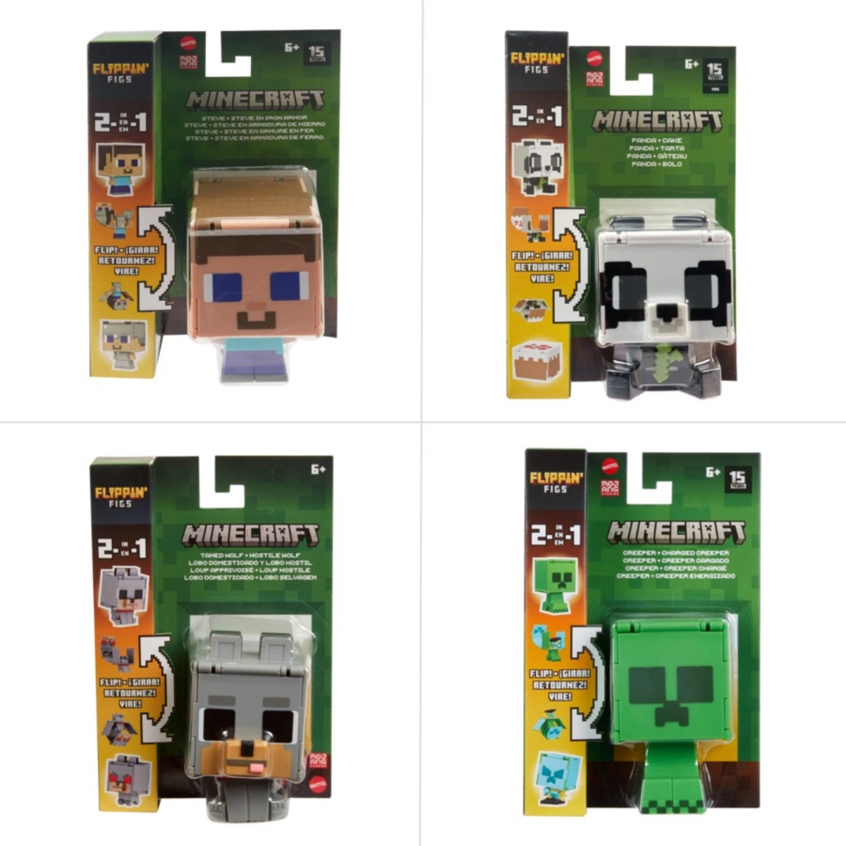 Minecraft Flippin’ Figs Assorted – 2-in-1 Transforming Action Figure