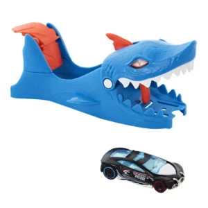 Hot Wheels City Nemesis Launcher Playset – Shark & T-Rex Car Challenge
