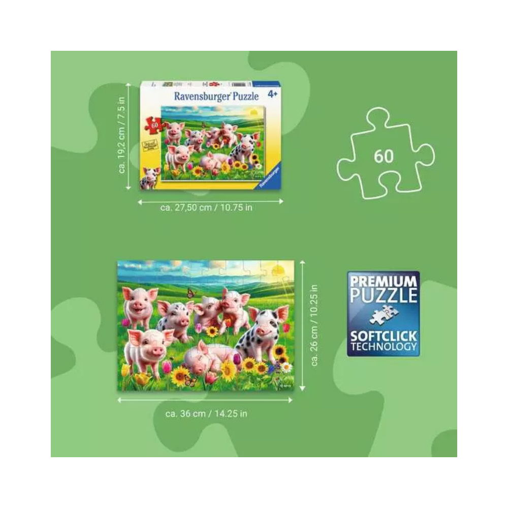 Ravensburger Precious Piglets Jigsaw Puzzle 60 Piece