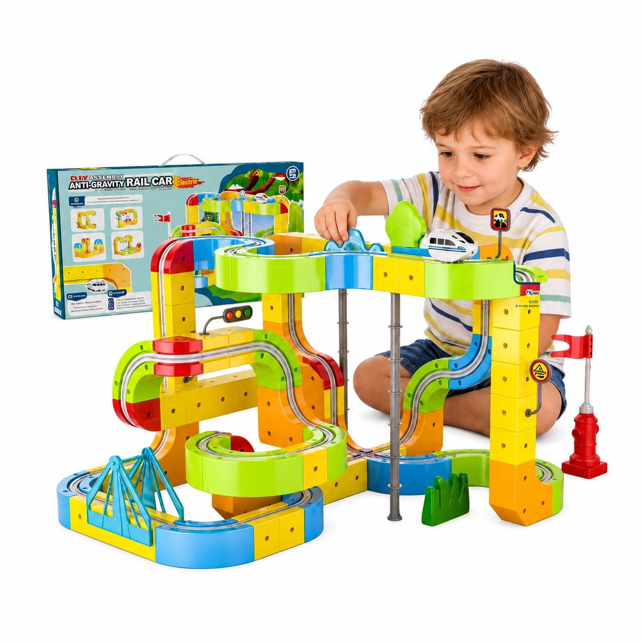 Anti Gravity Rail Car 122-Piece Track Building Set