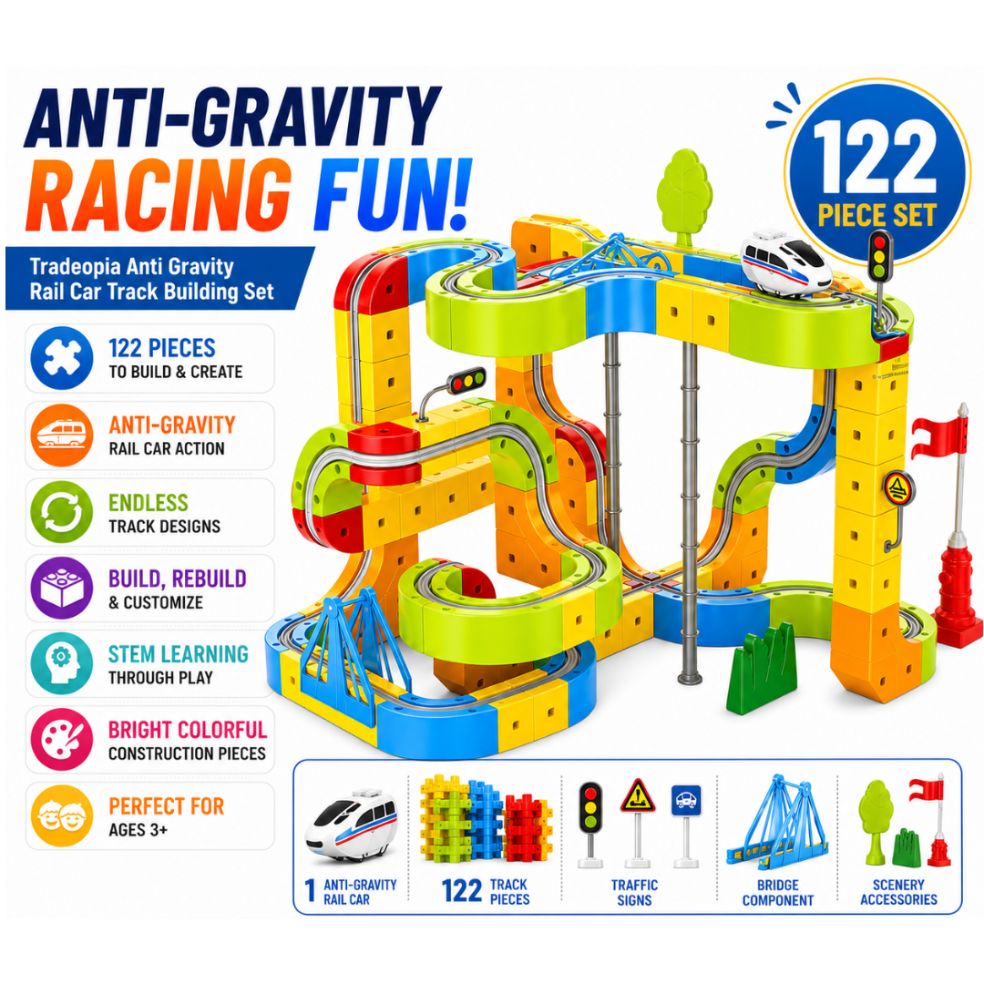 Anti Gravity Rail Car 122-Piece Track Building Set