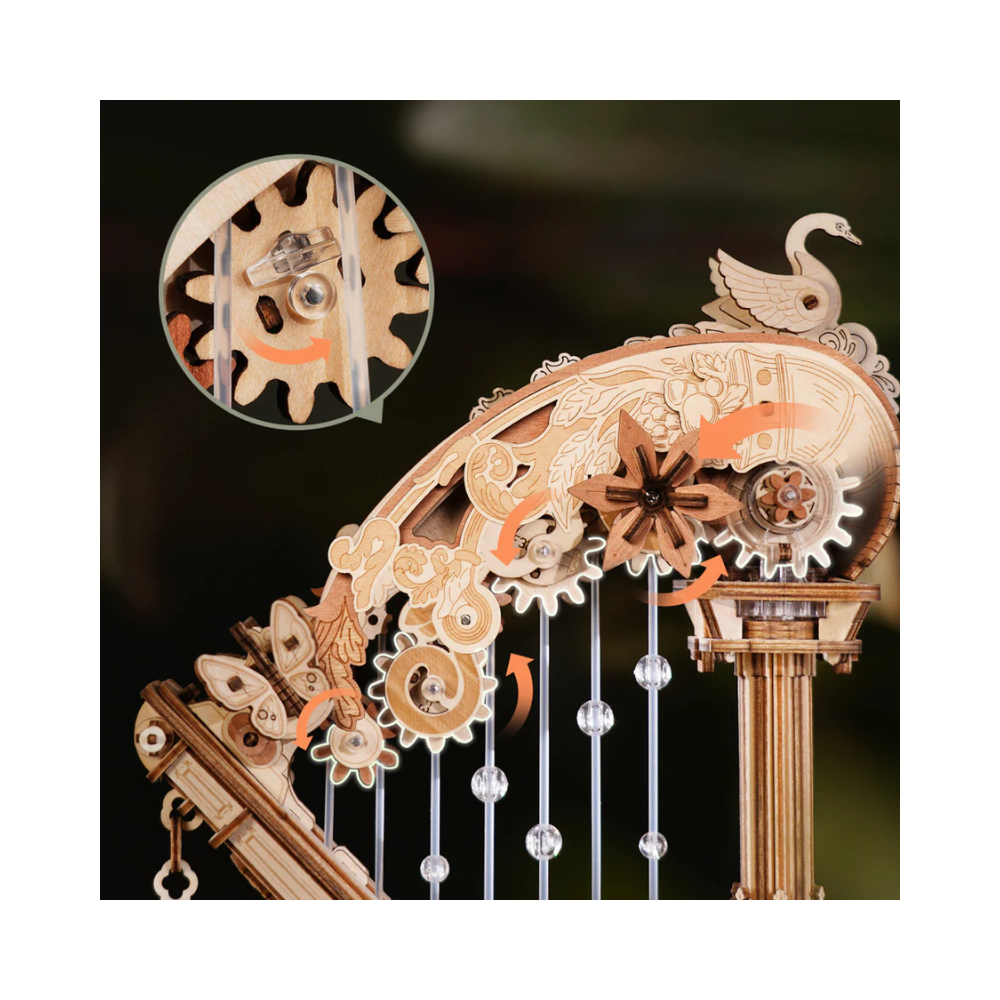Robotime Magic Harp Music Box Wooden 3D Puzzle