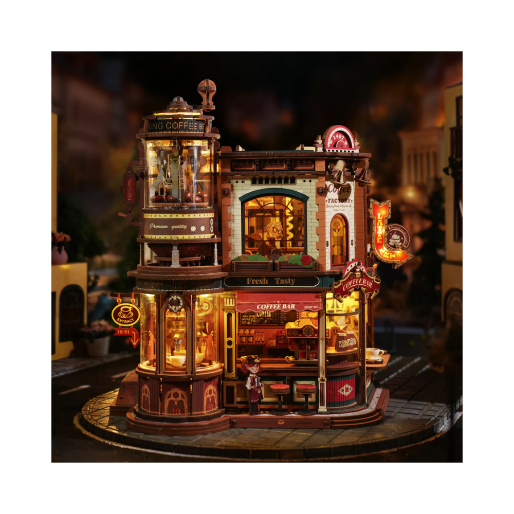 Robotime Dream Coffee Factory Music Box Wooden 3D Puzzle