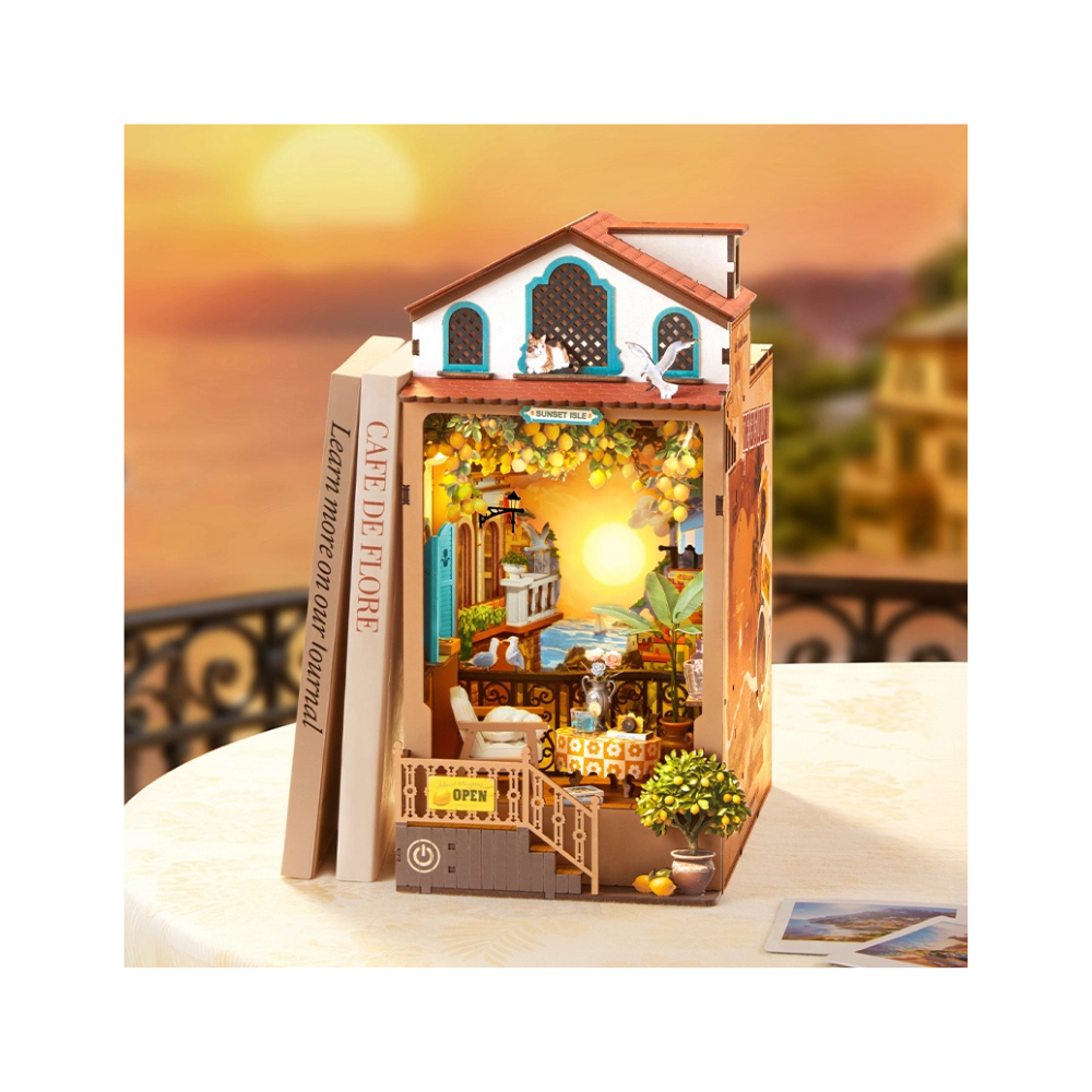 Robotime Rolife DIY Book Nook Kit – Sunset Isle