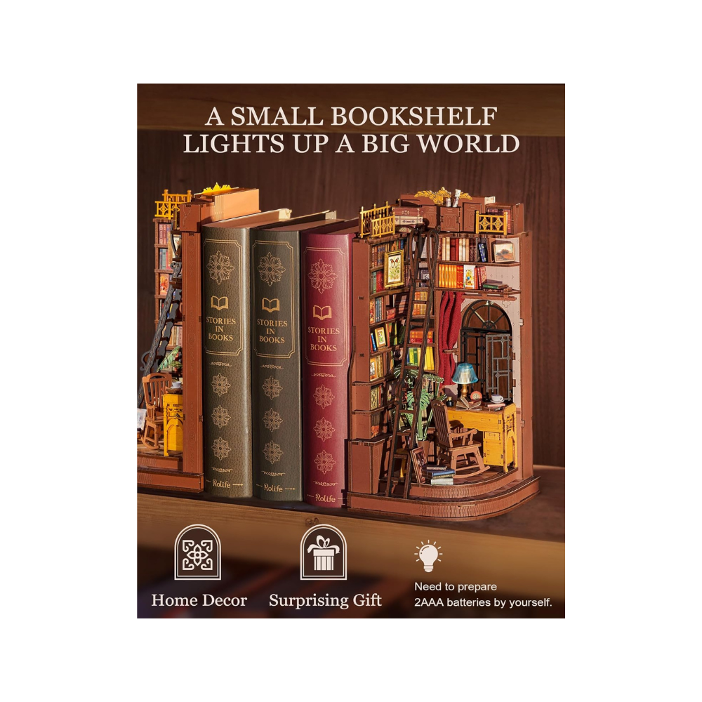 Robotime Rolife DIY Book Nook Kit – Silent Corner Study