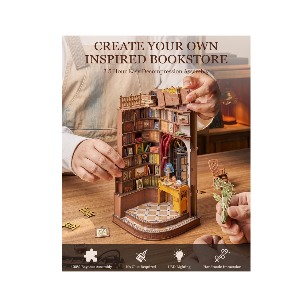 Robotime Rolife DIY Book Nook Kit – Silent Corner Study