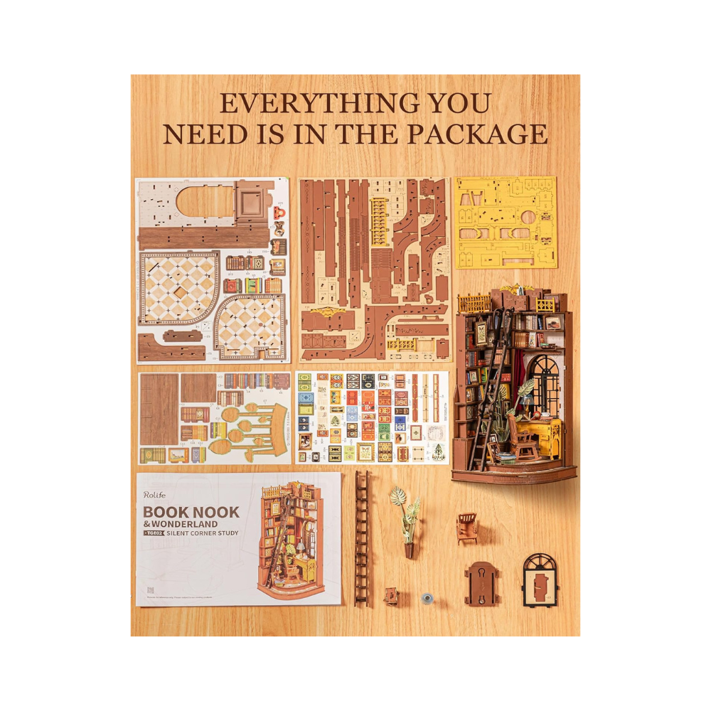 Robotime Rolife DIY Book Nook Kit – Silent Corner Study