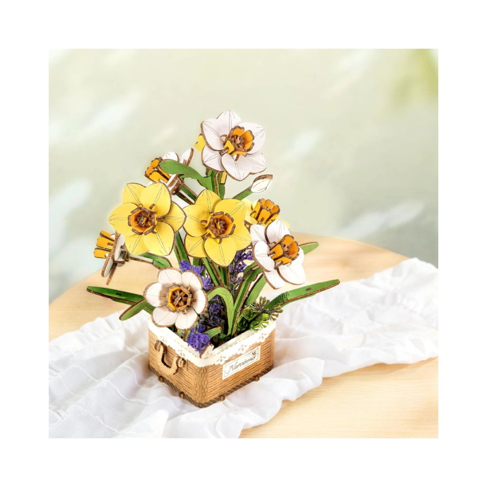 Robotime Rowood DIY Wooden Flower Bouquet Kit – Narcissus
