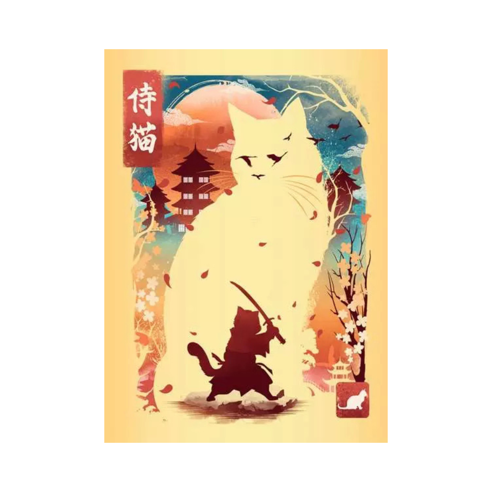 Ravensburger Ukiyo-E Cat Warrior, Red Panda & Dragon Puzzle & Easel Set 3x 100 piece Mini Jigsaw Puzzles