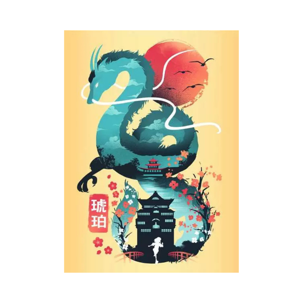 Ravensburger Ukiyo-E Cat Warrior, Red Panda & Dragon Puzzle & Easel Set 3x 100 piece Mini Jigsaw Puzzles